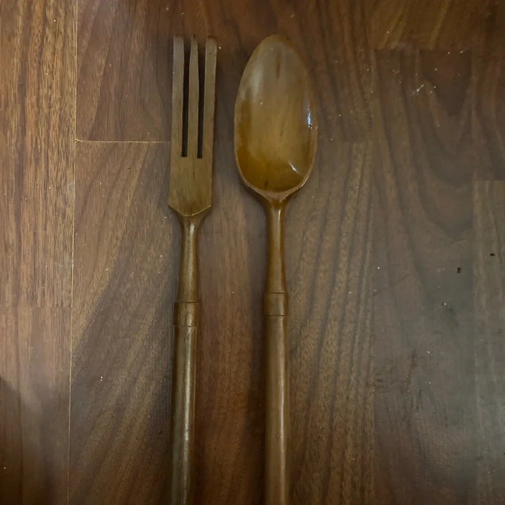 Wooden-like Fork and Spoon Set